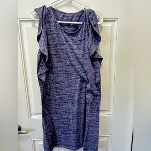 Motherhood Nursing Purple Ruffle Sleeve Dress